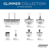 Progress Lighting Glimmer Collection 4-Light Antique Bronze Luxe Linear Chandelier Light