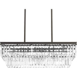 Progress Lighting Glimmer Collection 4-Light Antique Bronze Luxe Linear Chandelier Light