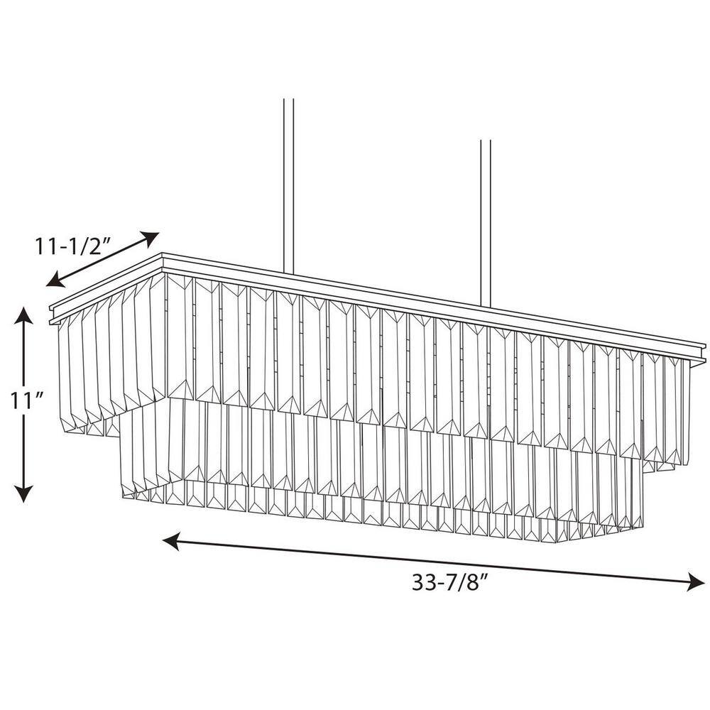 Progress Lighting Glimmer Collection 4-Light Antique Bronze Luxe Linear Chandelier Light
