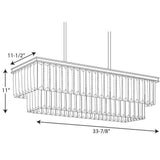 Progress Lighting Glimmer Collection 4-Light Antique Bronze Luxe Linear Chandelier Light