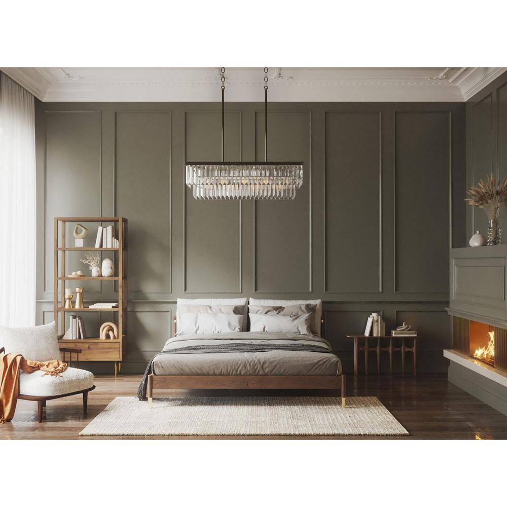 Progress Lighting Glimmer Collection 4-Light Antique Bronze Luxe Linear Chandelier Light