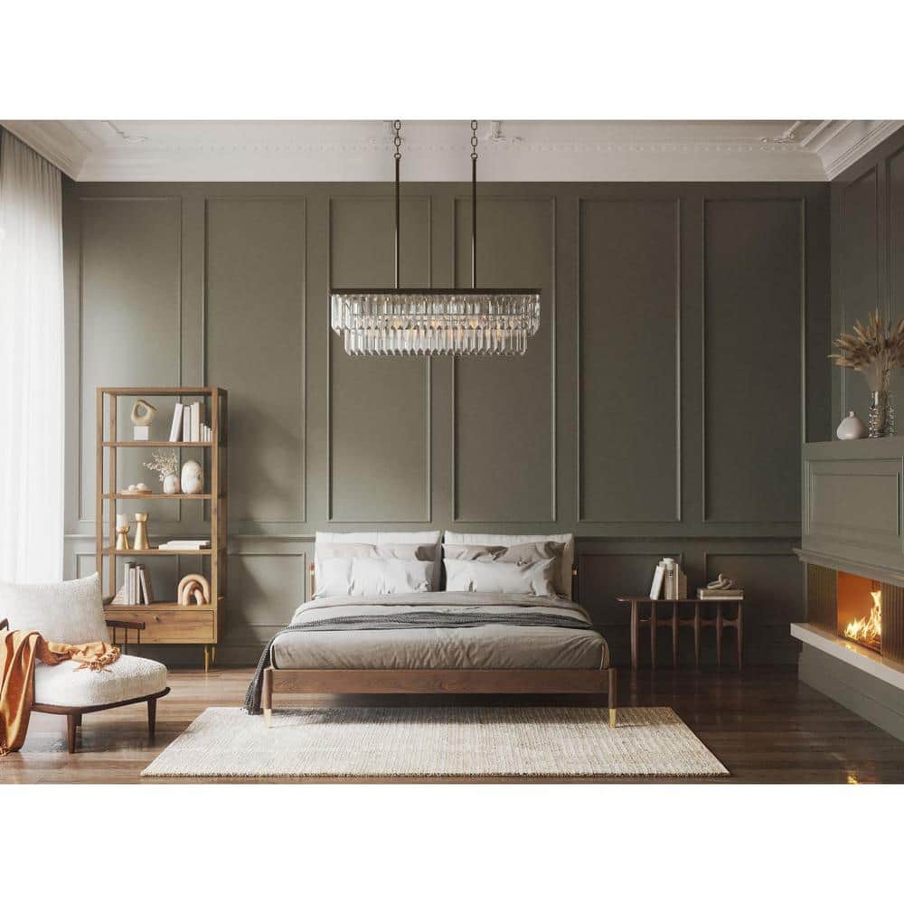 Progress Lighting Glimmer Collection 4-Light Antique Bronze Luxe Linear Chandelier Light