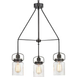 Progress Lighting Calhoun Collection 3-Light Antique Bronze Chandelier with Shade