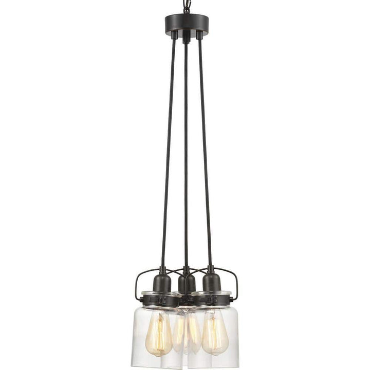 Progress Lighting Calhoun Collection 3-Light Antique Bronze Chandelier with Shade