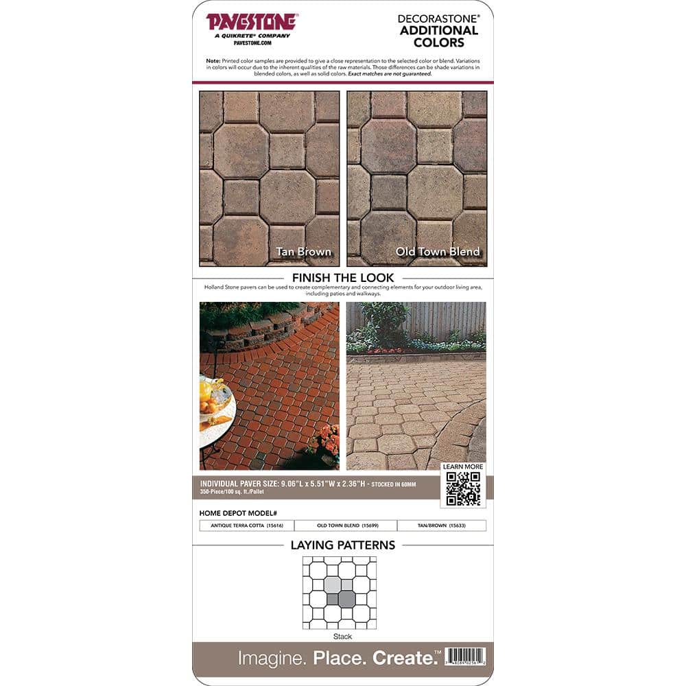 Pavestone Paper Sample Only of Decorastone 9.06 in. L x 5.51 in. W x 2.36 in. H Antq Terra Cotta Concrete Paver (1-Piece)