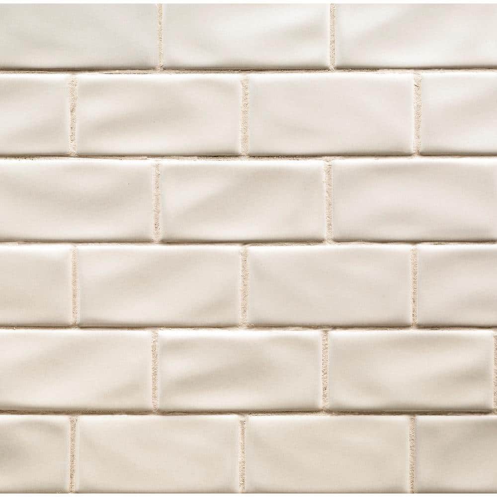 MSI Antique White 3 in. x 6 in. Handcrafted Glossy Ceramic Subway Wall Tile (1 sq. ft. / Case)