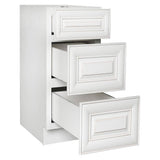 Plywell Ready to Assemble 21x34.5x24 in. Base Drawer with 1 Standard Drawer with 2 Deep Drawers in Antique White