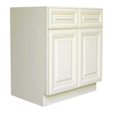 Plywell Ready to Assemble 36x34.5x24 in. Sink Base Cabinet with 2-Door and 2 Fake Drawers in Antique White