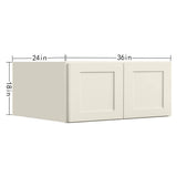 36 in. W x 24 in. D x 18 in. H in Antique White Plywood Ready to Assemble Kitchen Wall Cabinets with 2-Doors