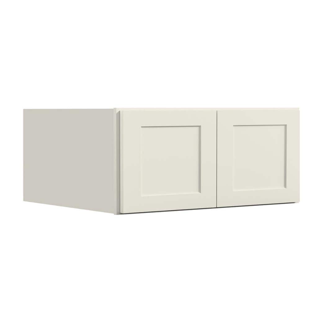 36 in. W x 24 in. D x 18 in. H in Antique White Plywood Ready to Assemble Kitchen Wall Cabinets with 2-Doors