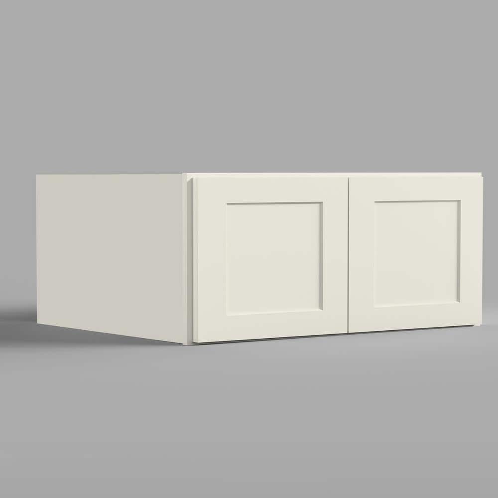 36 in. W x 24 in. D x 18 in. H in Antique White Plywood Ready to Assemble Kitchen Wall Cabinets with 2-Doors