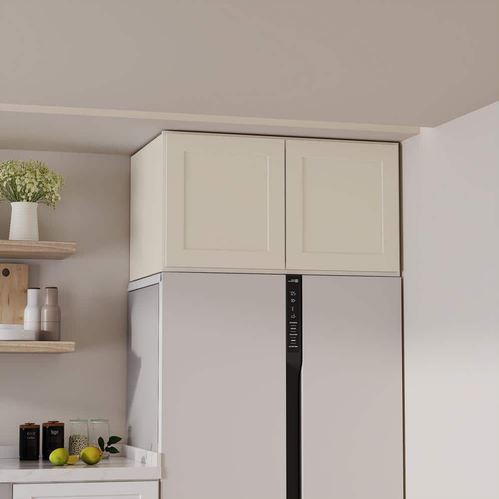 36 in. W x 24 in. D x 18 in. H in Antique White Plywood Ready to Assemble Kitchen Wall Cabinets with 2-Doors