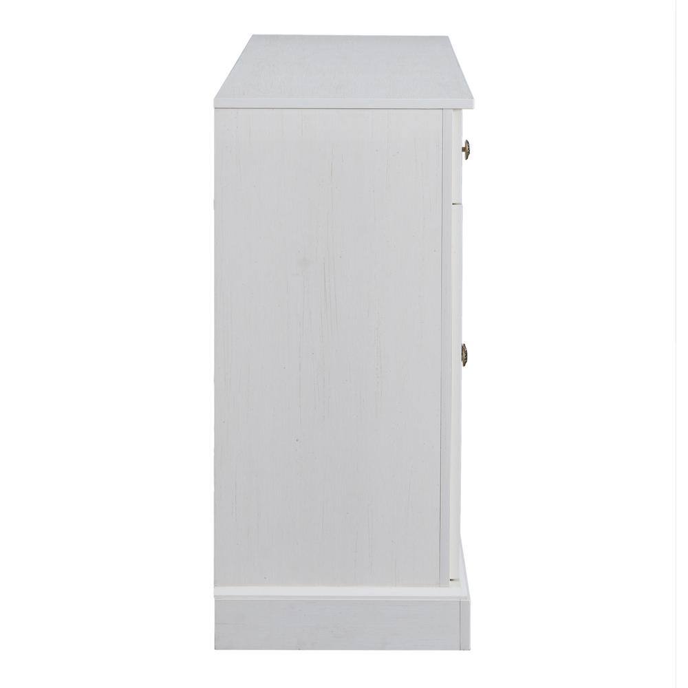 Runesay 60 in. W x 15.7 in. D x 33.9 in. H Antique White MDF Ready to Assemble Kitchen Cabinet Sideboard with Drawers and Doors