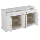 Runesay 60 in. W x 15.7 in. D x 33.9 in. H Antique White MDF Ready to Assemble Kitchen Cabinet Sideboard with Drawers and Doors