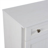 Runesay 60 in. W x 15.7 in. D x 33.9 in. H Antique White MDF Ready to Assemble Kitchen Cabinet Sideboard with Drawers and Doors