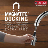 Delta Essa Arctic Stainless Single-Handle Deck-Mount Pull-Down Kitchen Faucet, 15.75 in Height, 9.38 in Spout Reach