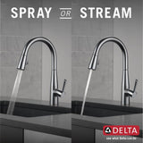 Delta Essa Arctic Stainless Single-Handle Deck-Mount Pull-Down Kitchen Faucet, 15.75 in Height, 9.38 in Spout Reach