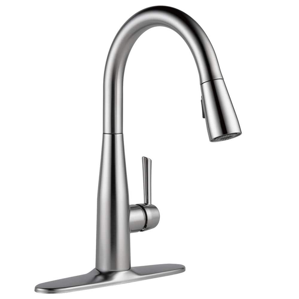 Delta Essa Arctic Stainless Single-Handle Deck-Mount Pull-Down Kitchen Faucet, 15.75 in Height, 9.38 in Spout Reach