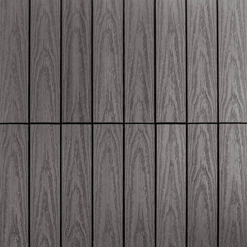 NewTechWood UltraShield Naturale 1 ft. x 1 ft. Quick Deck Outdoor Composite Deck Tile Sample in Argentinian Silver Gray