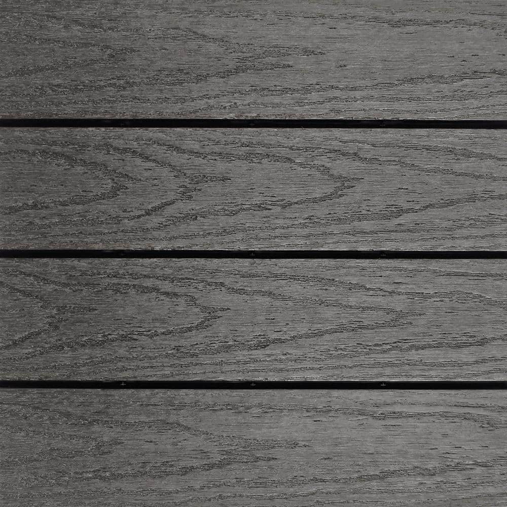 NewTechWood UltraShield Naturale 1 ft. x 1 ft. Quick Deck Outdoor Composite Deck Tile Sample in Argentinian Silver Gray