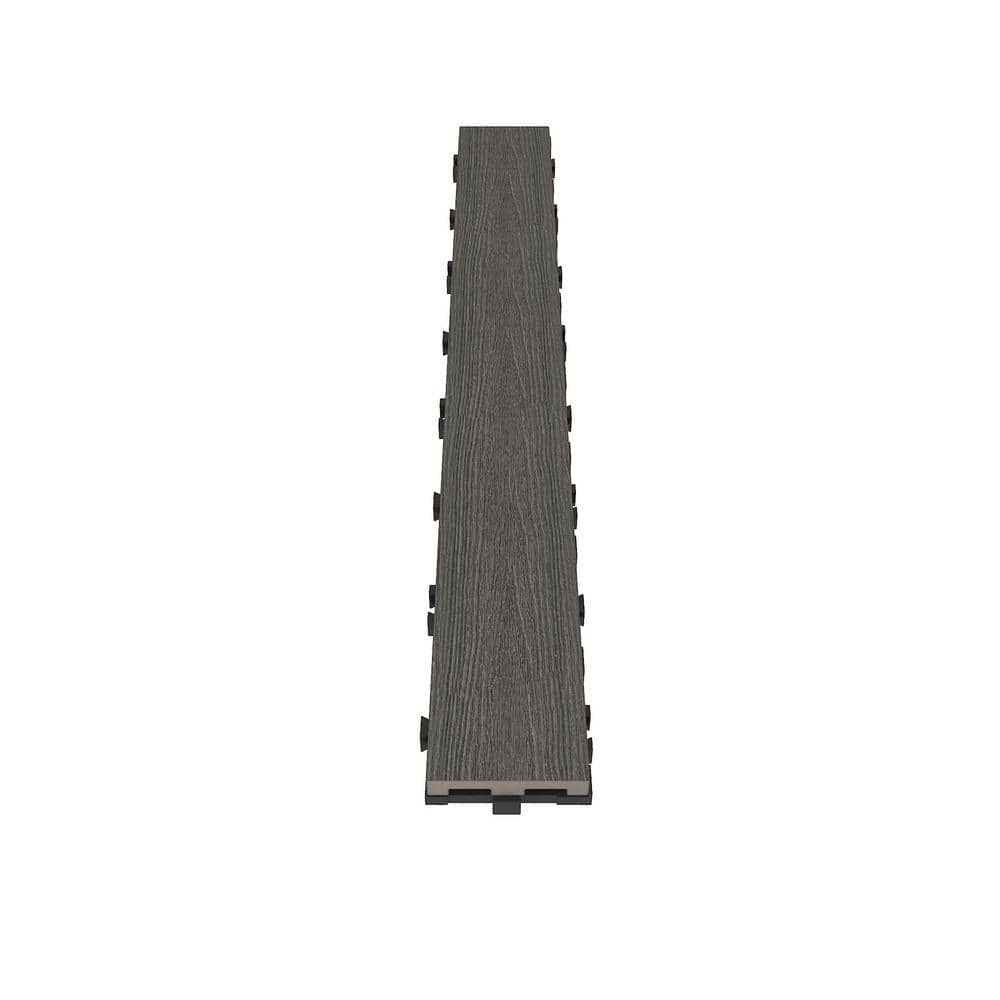 NewTechWood UltraShield Naturale 3 in. x 2 ft. Quick Composite Single Slat Deck Tile in Argentinian Silver Gray (4-Pieces per Box)