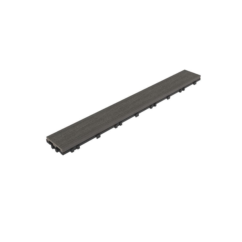 NewTechWood UltraShield Naturale 3 in. x 2 ft. Quick Composite Single Slat Deck Tile in Argentinian Silver Gray (4-Pieces per Box)