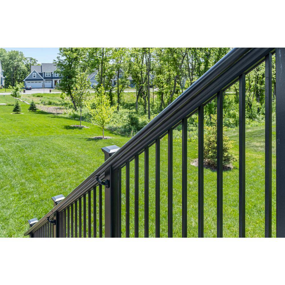 Aria Railing 36 in. x 91.31 in. Black Powder Coated Aluminum Preassembled Deck Stair Railing Kit