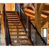 Aria Railing 36 in. x 91.31 in. Black Powder Coated Aluminum Preassembled Deck Stair Railing Kit