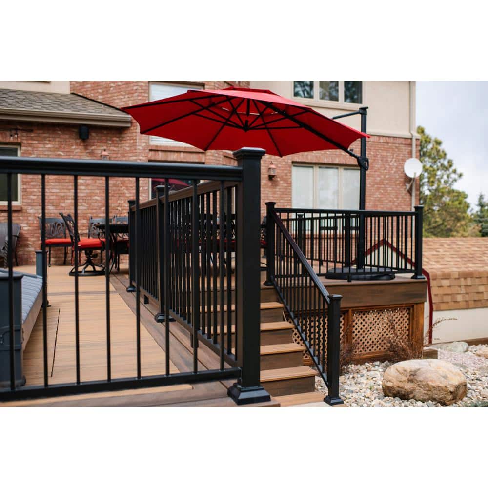 Aria Railing 36 in. x 91.31 in. Black Powder Coated Aluminum Preassembled Deck Stair Railing Kit