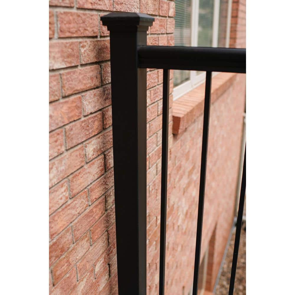 Aria Railing 3 in. x 3 in. x 36 in. Black Powder Coated Aluminum Deck Post Kit