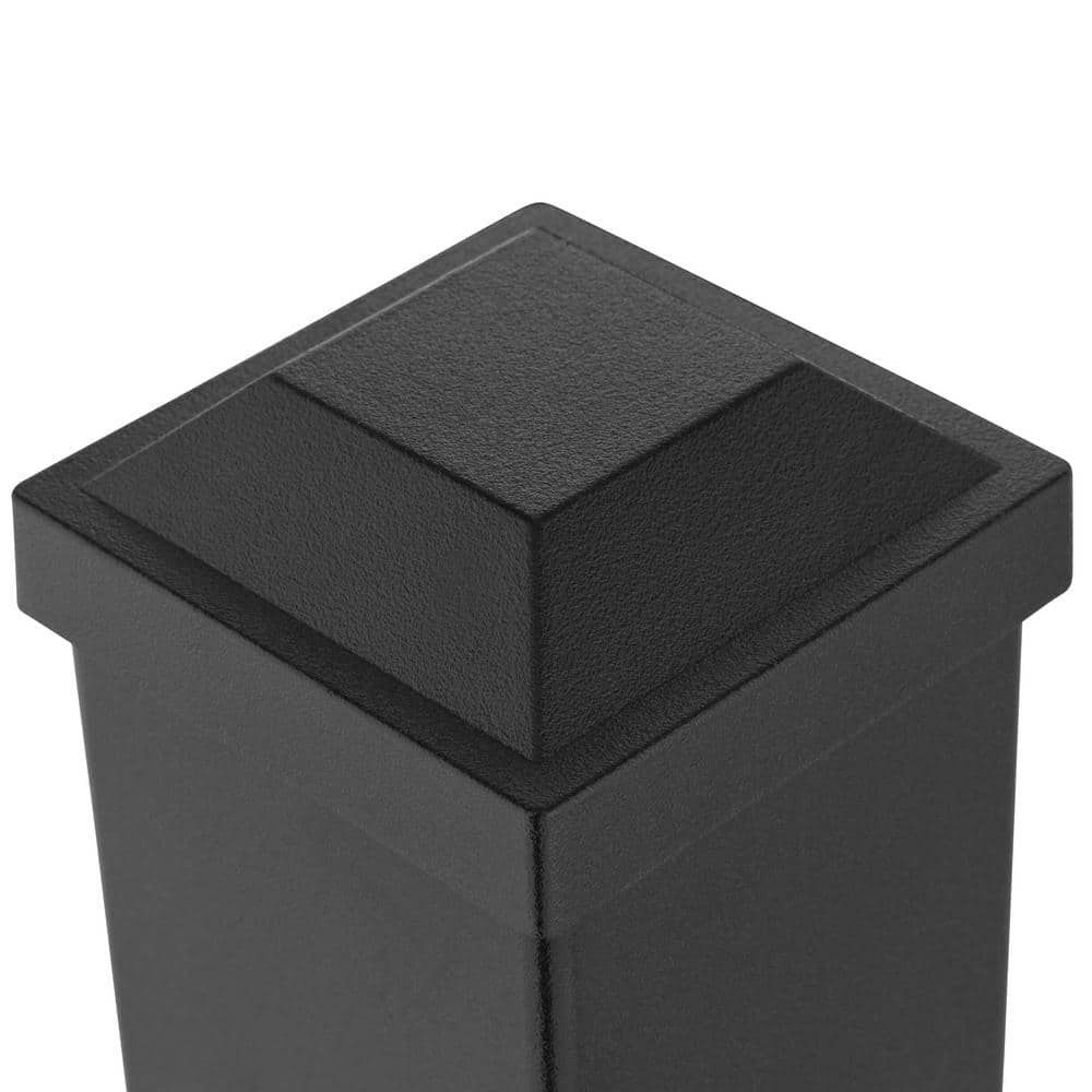 Aria Railing 3 in. x 3 in. x 36 in. Black Powder Coated Aluminum Deck Post Kit