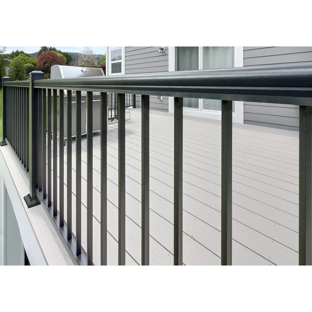 Aria Railing Powder Coated Aluminum Preassembled Deck Railing 36 in. x 91.31 in. - Black