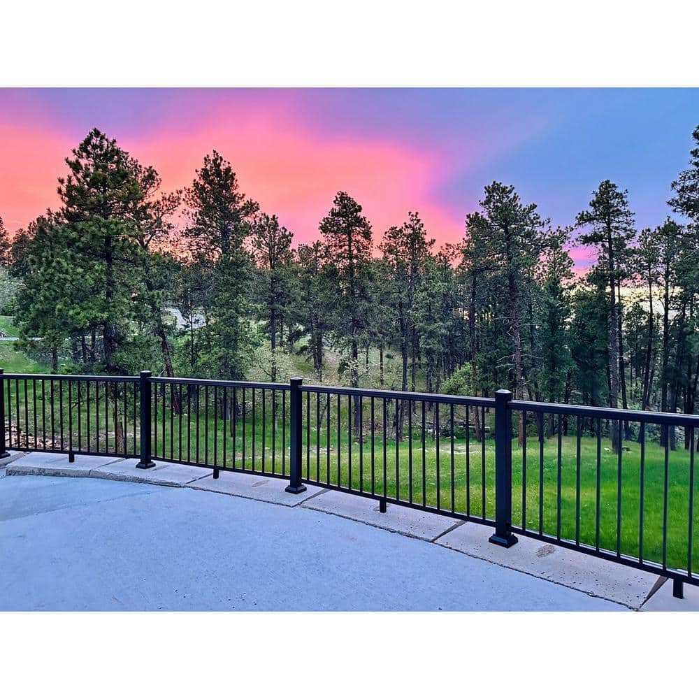 Aria Railing Powder Coated Aluminum Preassembled Deck Railing 36 in. x 91.31 in. - Black