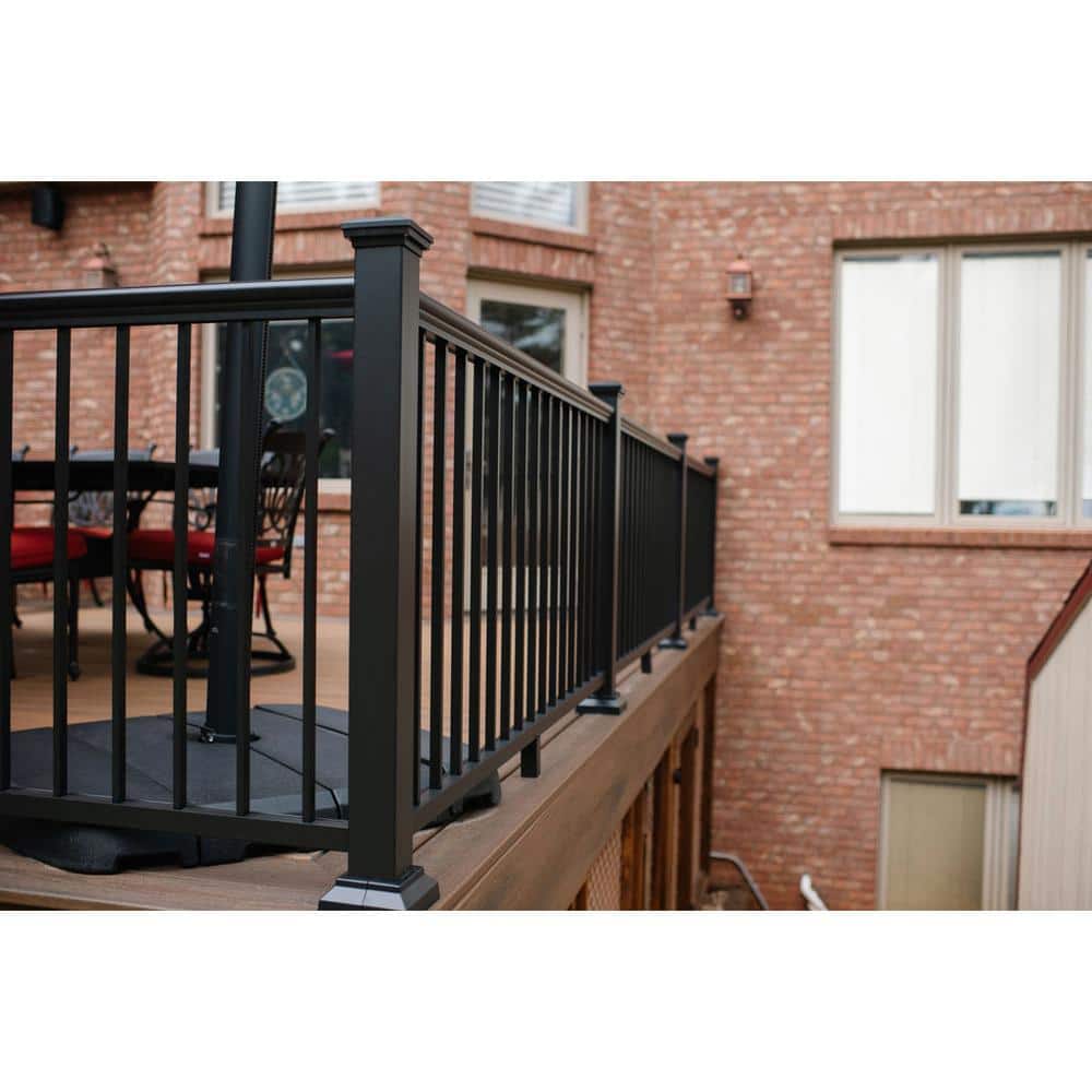 Aria Railing Powder Coated Aluminum Preassembled Deck Railing 36 in. x 91.31 in. - Black