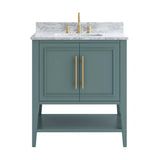 Studio Design Collection Arietta 31 in. Ocean Vanity with Carrara Marble Top