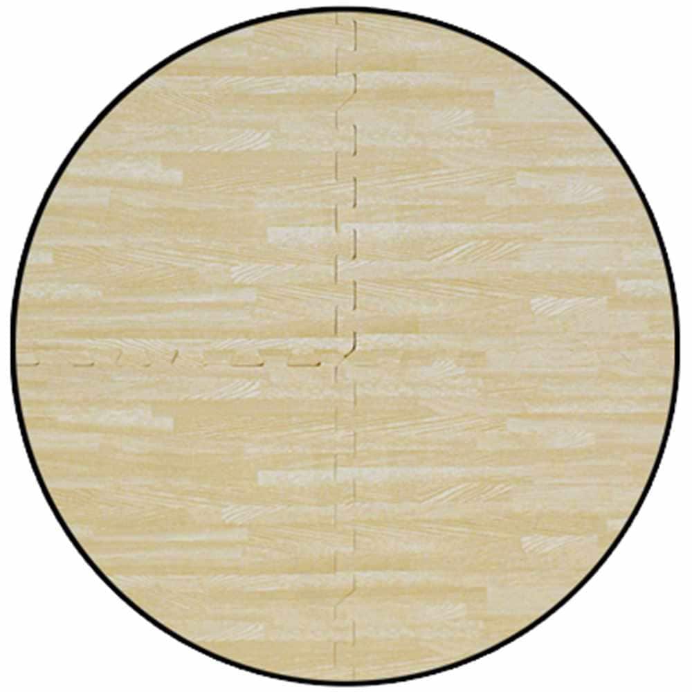 Achim Interlocking Foam Tiles, 4-Pack, 24 in x 24 in, Ash Wood Look Anti-Fatigue Multipurpose Flooring