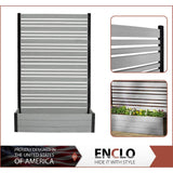 Enclo Privacy Screens Florence 6 ft. x 4 ft. Ash Vinyl Privacy Screen and Planter Box Kit