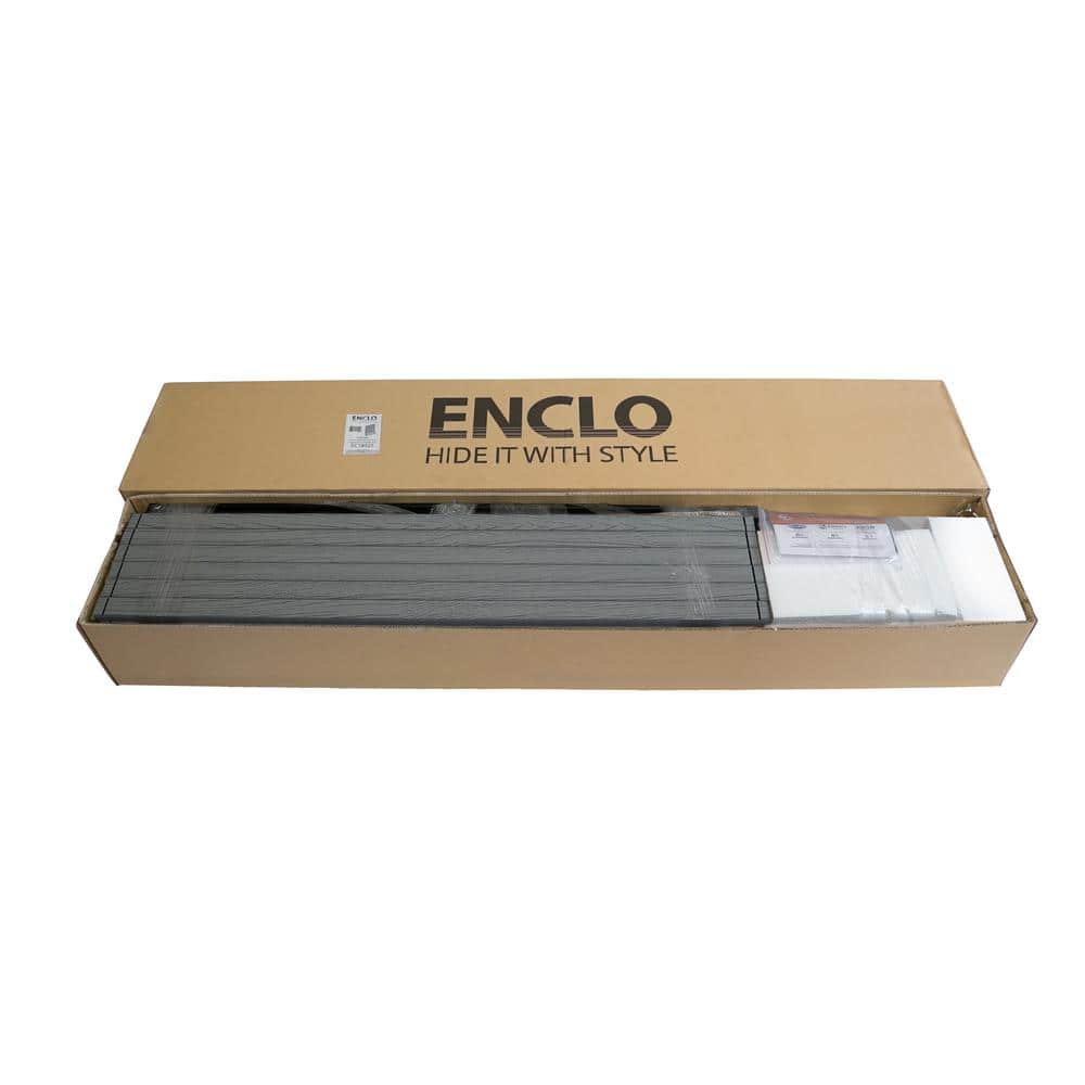 Enclo Privacy Screens Florence 6 ft. x 4 ft. Ash Vinyl Privacy Screen and Planter Box Kit