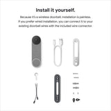Google Nest Doorbell (Battery) - Smart Wi-Fi Video Doorbell Camera - Ash