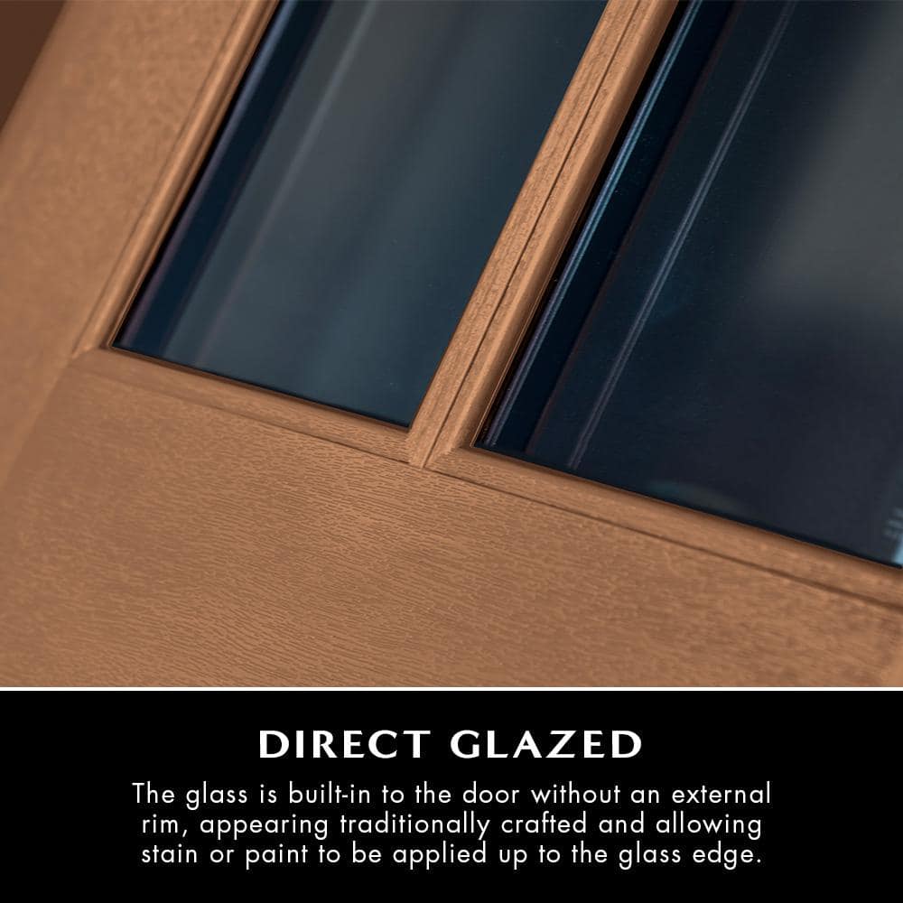Steves & Sons Regency 36 in. x 80 in. 3/4-6 Lite Clear Glass RHIS Ashwood Stain Mahogany Fiberglass Prehung Front Door