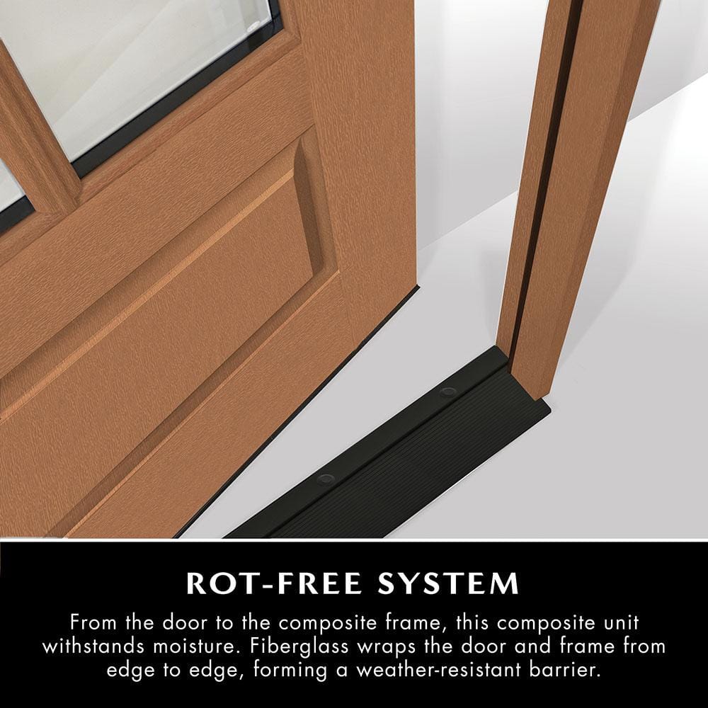 Steves & Sons Regency 36 in. x 80 in. 3/4-6 Lite Clear Glass RHIS Ashwood Stain Mahogany Fiberglass Prehung Front Door