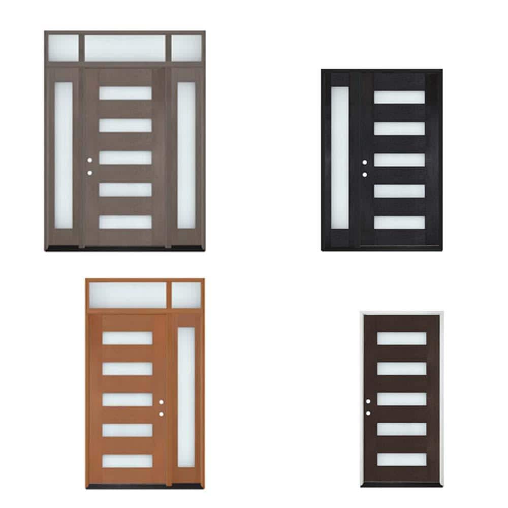 Steves & Sons Regency Modern Customizable Fiberglass Door Collection – Prehung Single with Transom
