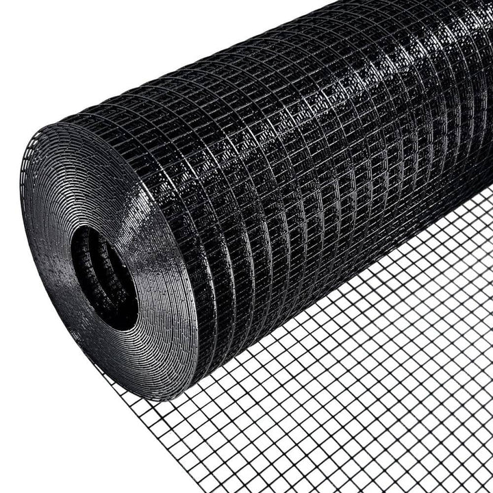 ATENGNES 36 in. x 50 ft. 19-Gauge 1/2 in. Black Vinyl Coated Hardware Cloth Welded Wire Fence Improvement and Chicken Coop