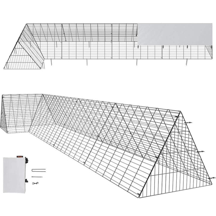 ATENGNES 157.5 in. x 39.4 in. x 24.2 in. Outside Portable Chicken Tunnels with Corner Frames Fence Kit for Ducks, Rabbits