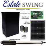 Single Swing Automatic Gate Opener Kit with 30-Watt Solar Panel