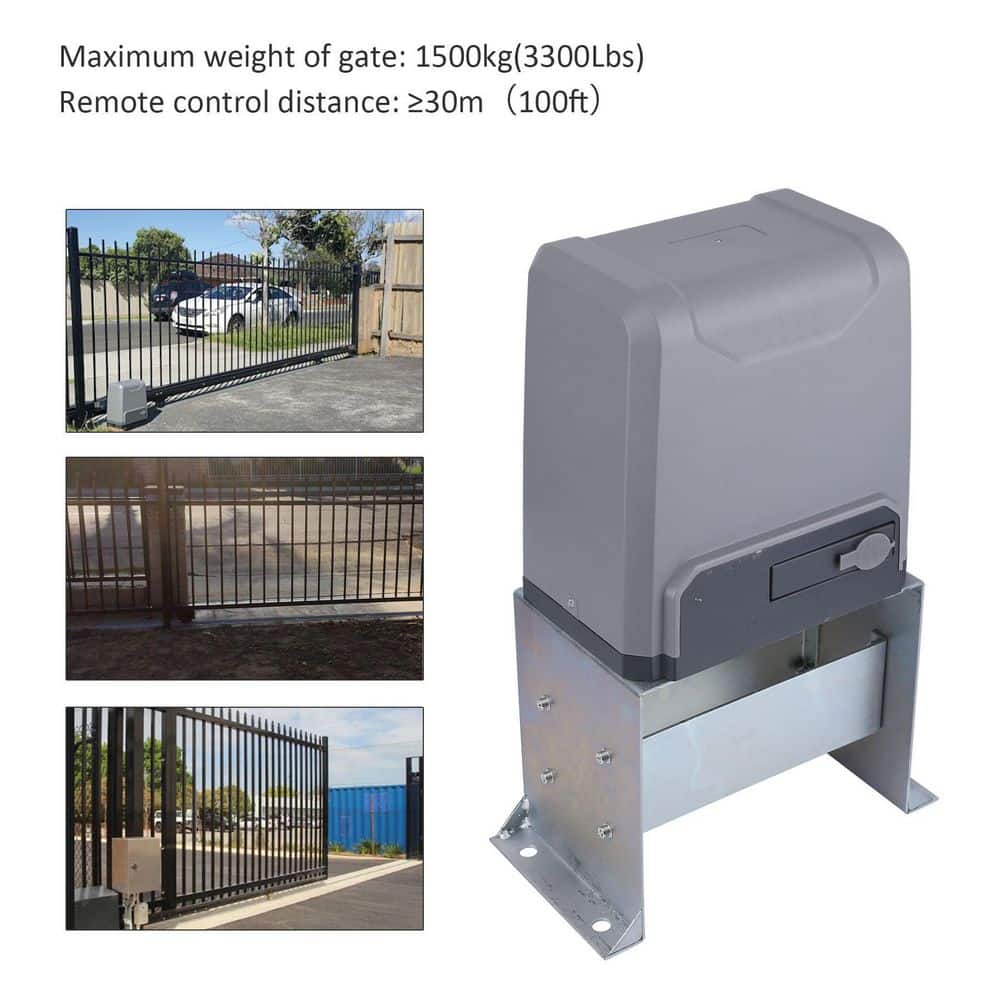 Automatic Sliding Gate Opener with 2 Remote Controls 3300 lbs.