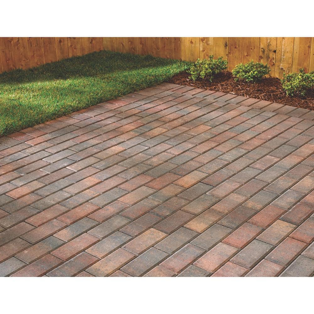 Oldcastle Paper Sample Only: 8 in. x 4 in. x 2.25 in. Autumn Blend Concrete Holland Paver Sample Board (1-Piece)