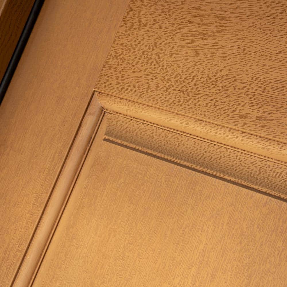 Steves & Sons Regency 36 in. x 80 in. 3/4 6-Lite Clear Glass LHIS Autumn Wheat Stain Mahogany Fiberglass Prehung Front Door