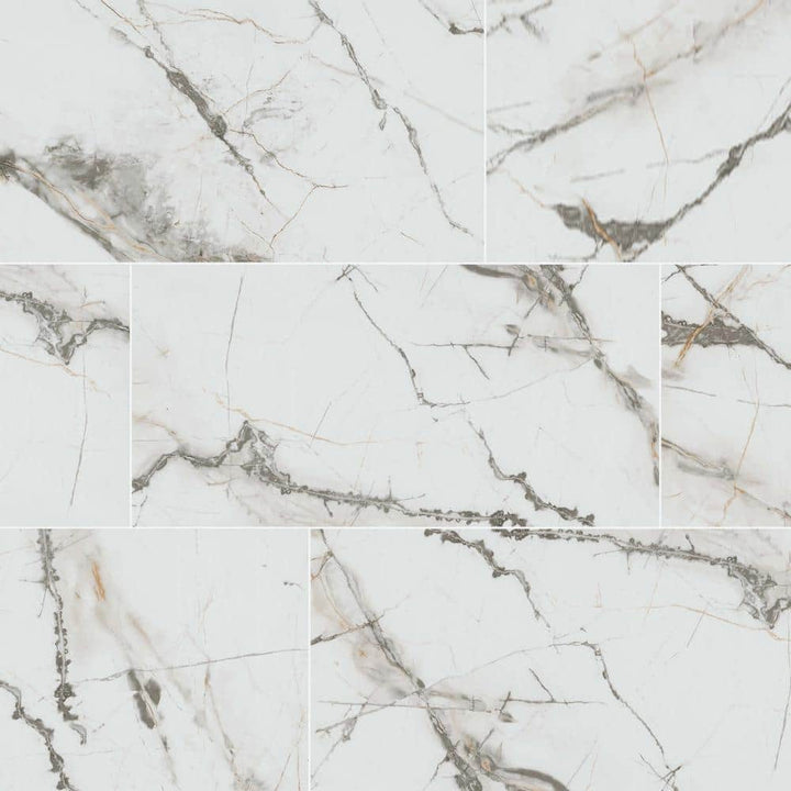 Avalon 12 in. x 24 in. Matte Porcelain Marble Look Floor and Wall Tile (16 sq. ft./Case)