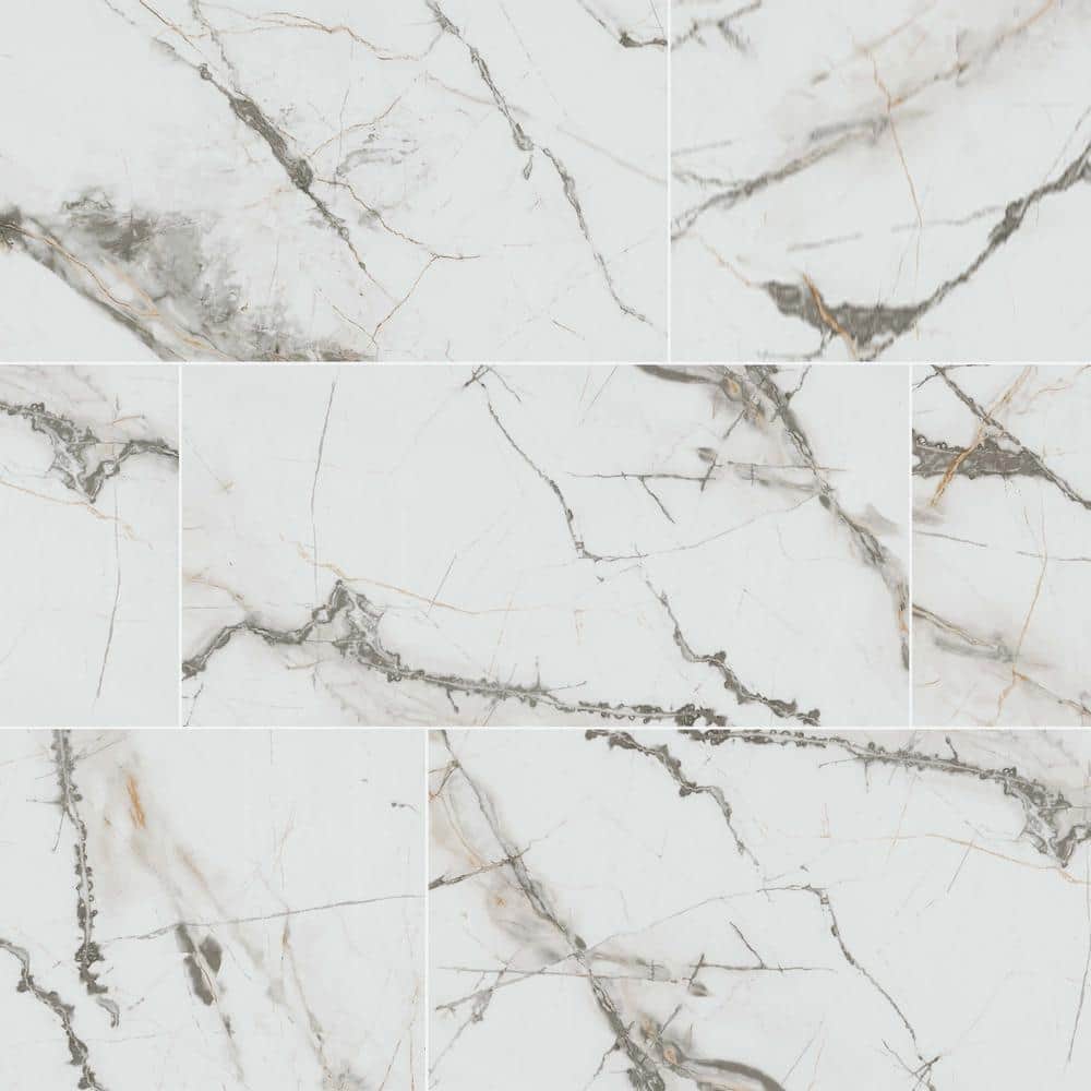Avalon 12 in. x 24 in. Matte Porcelain Marble Look Floor and Wall Tile (16 sq. ft./Case)